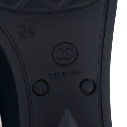 Chanel Rubber Camellia Rain Boots 39 Dark Blue 7 of 10
