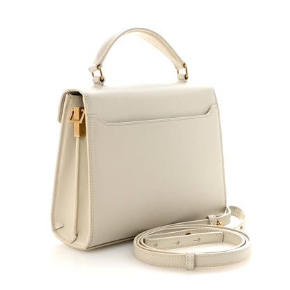 Saint Laurent Grain de Poudre Mini Classic Monogram Cassandra Top Handle Vintage White 3 of 9