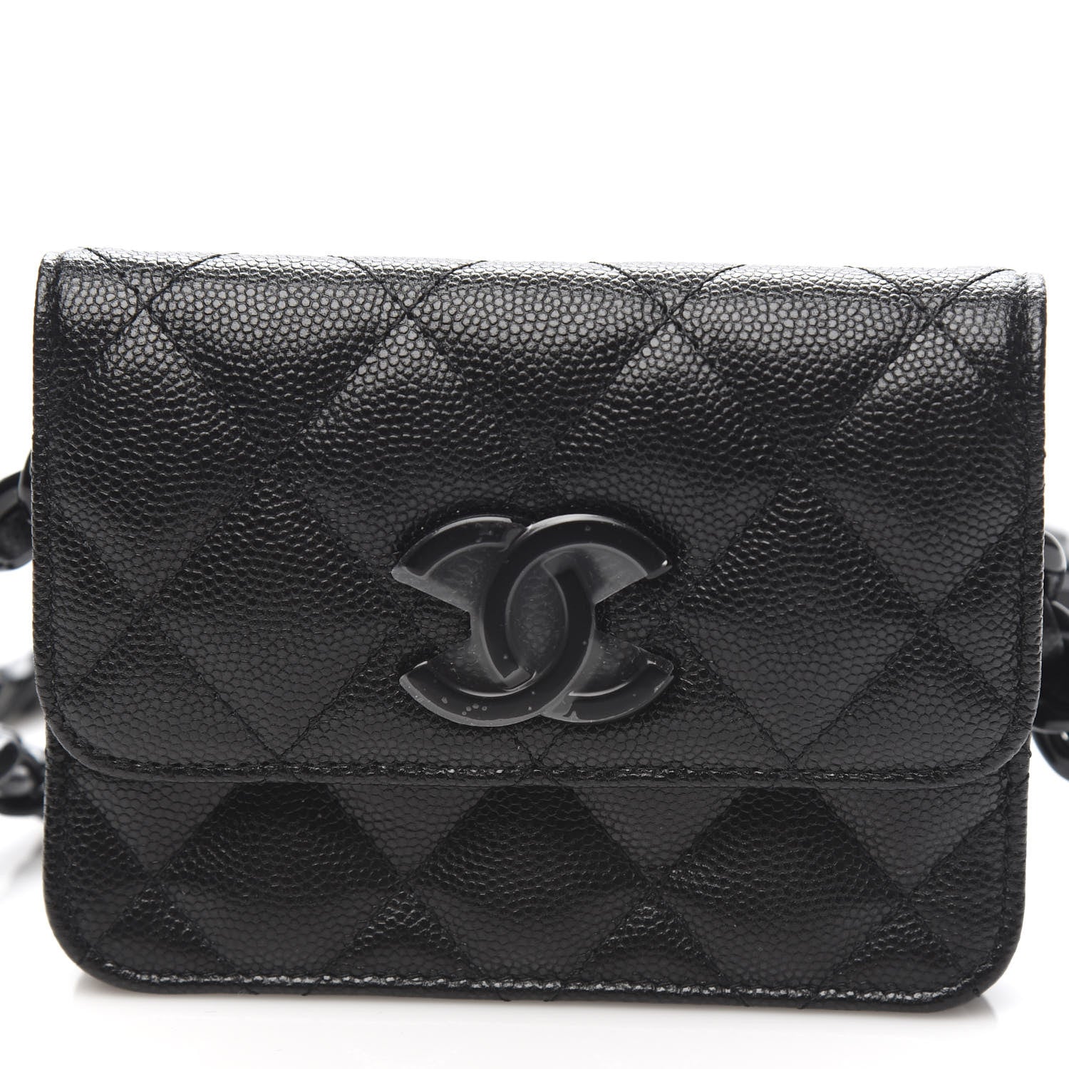 Chanel Caviar Quilted Incognito Belt Flap Card Holder Black 11 of 12