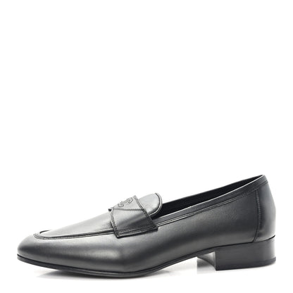 Chanel Lambskin Mens Stitched CC Loafers 42 Black 1 of 10