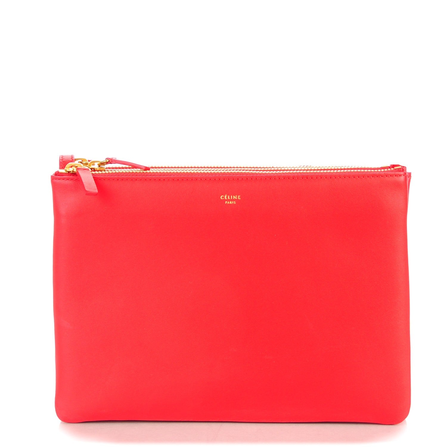 Celine Lambskin Large Trio Crossbody Bag Red 1 of 7