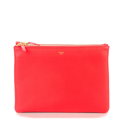 Celine Lambskin Large Trio Crossbody Bag Red 1 of 7
