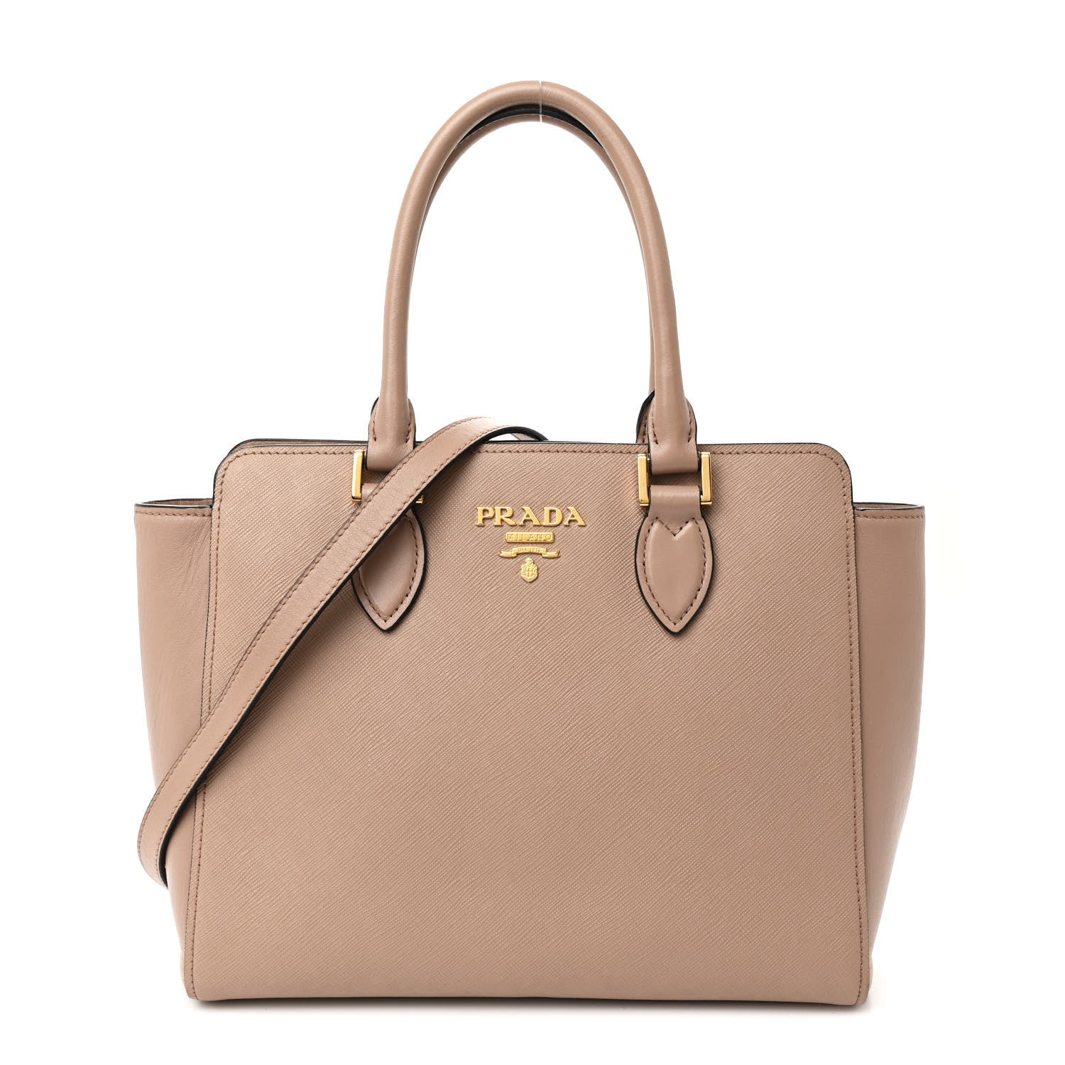 Prada Saffiano Soft Calfskin Small Zippered Tote Cipria 1 of 12