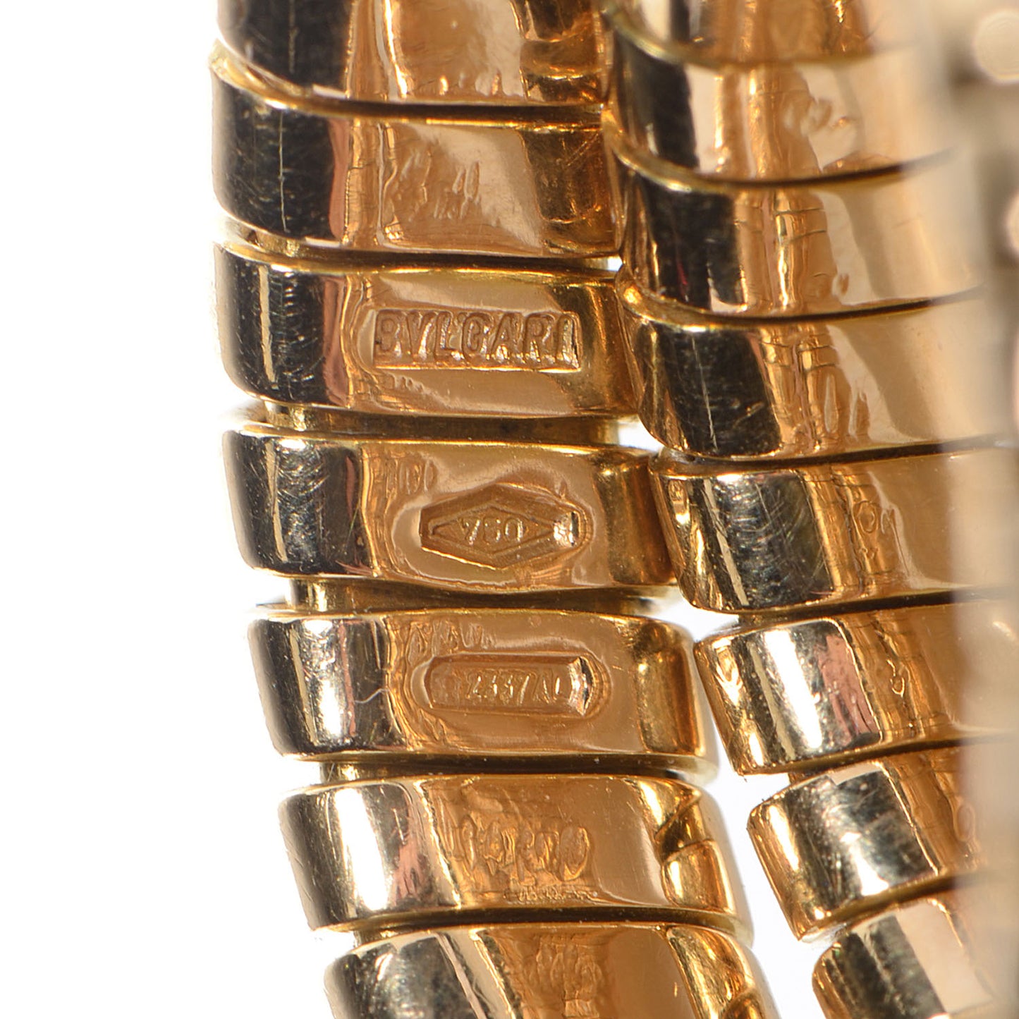 BVLGARI 18K Yellow Gold Blue Topaz Serpenti Ring Size 7