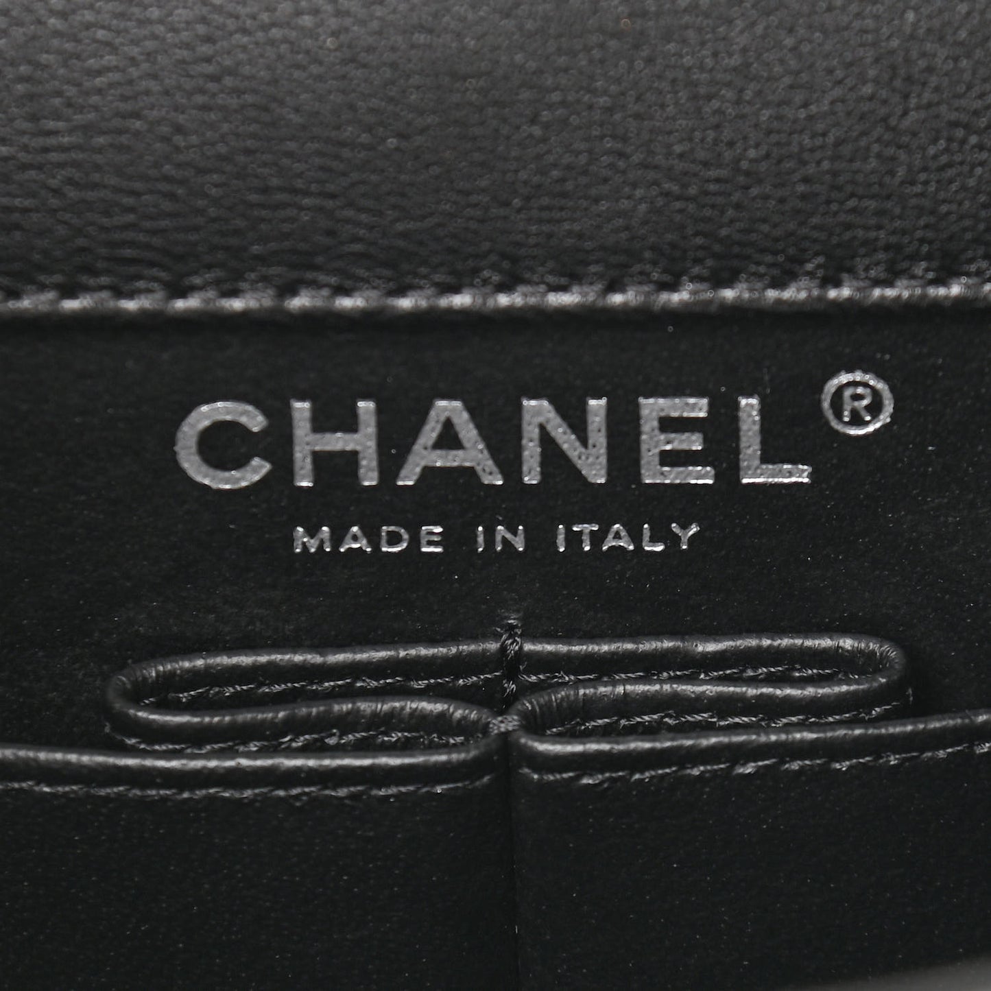 Lambskin Top Handle Logo Flap Black