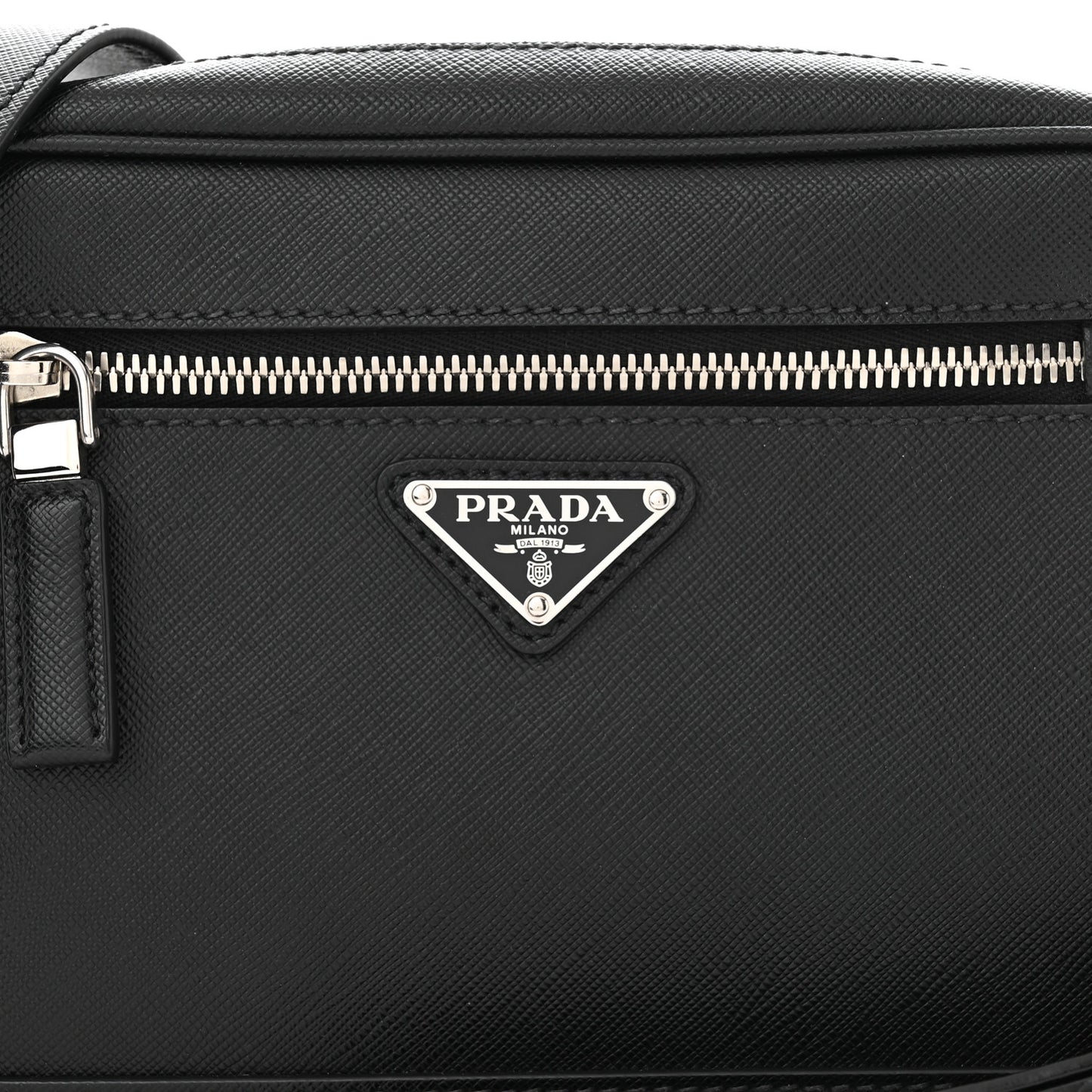 Saffiano Zip Crossbody Bag Black