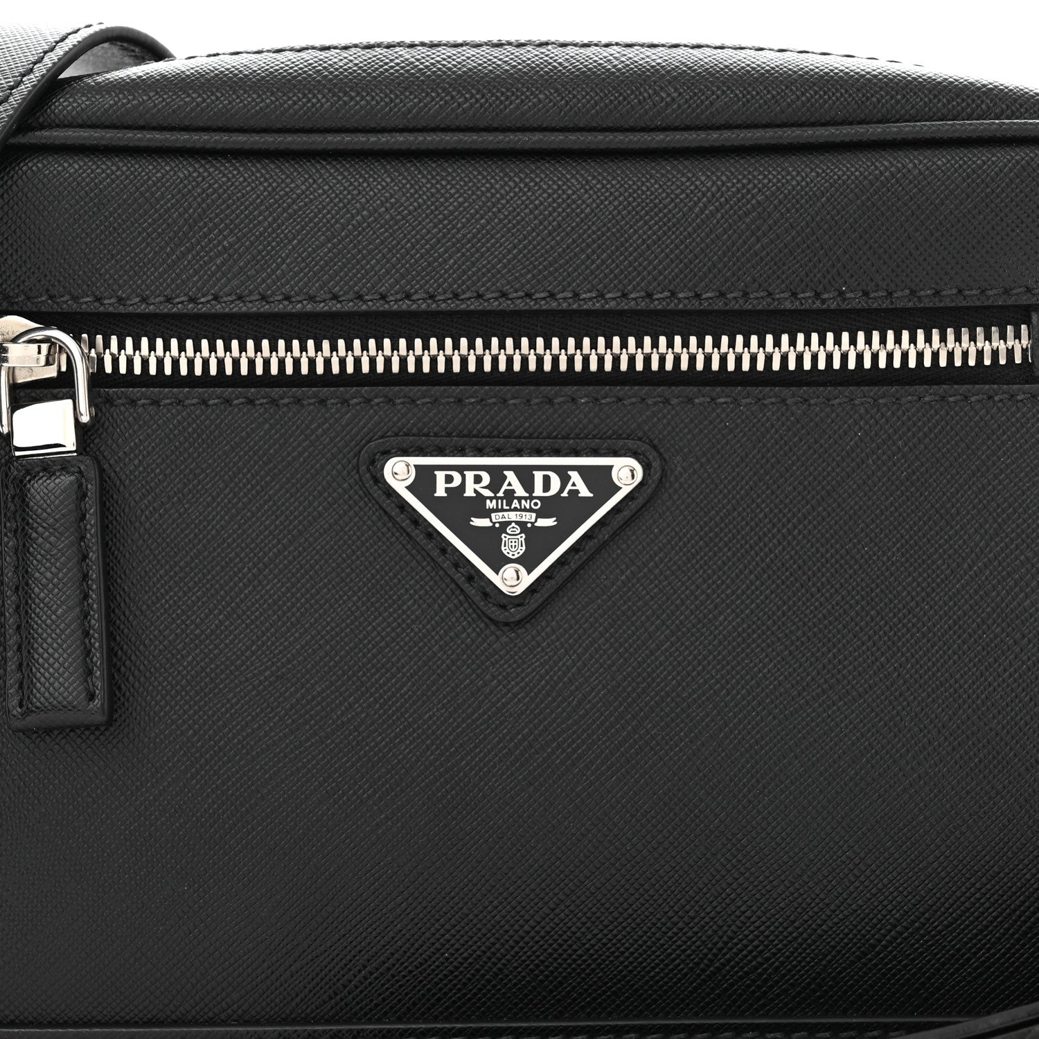 Prada Saffiano Zip Crossbody Bag Black 9 of 11