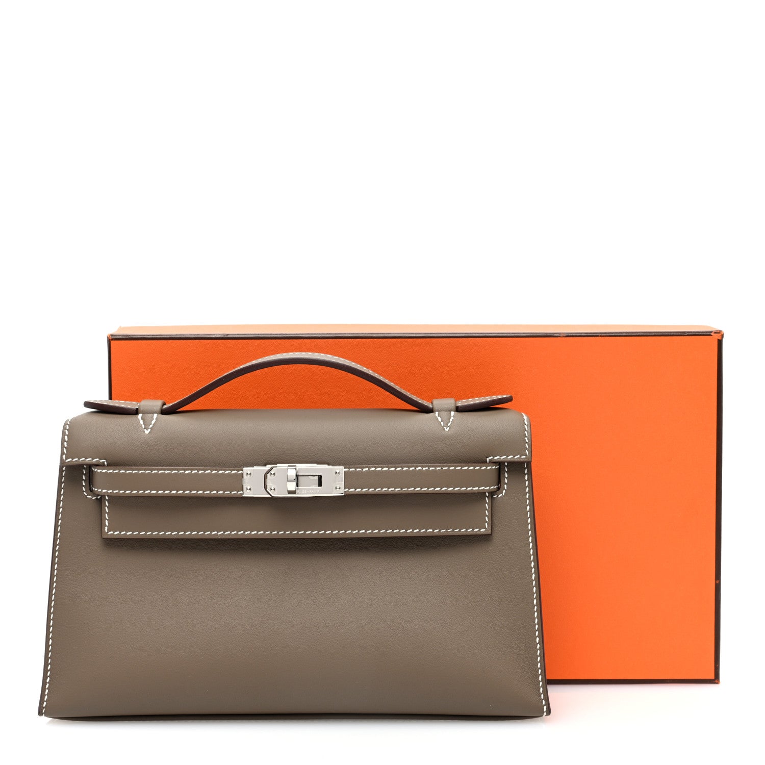 Hermes Swift Kelly Pochette Clutch Etoupe 11 of 11