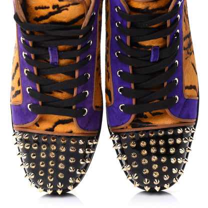 Christian Louboutin Patent Pony Hair Lou Spikes Flat Sneakers 43 Version Multi 5 of 8