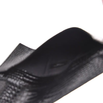 Saint Laurent Calfskin Crocodile Embossed Uptown Monogram Clutch Black 5 of 8
