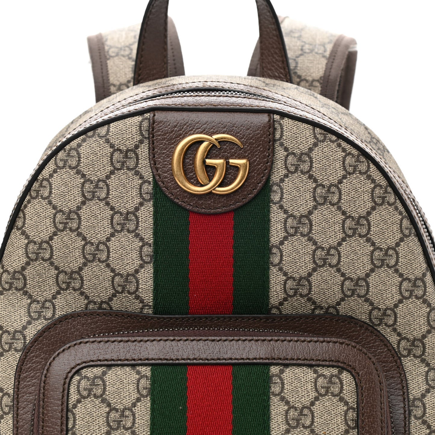 GG Supreme Monogram Calfskin Web Small Ophidia Day Backpack Beige Ebony New Acero