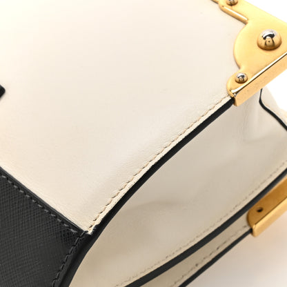 Prada City Calf Saffiano Cahier Bag Talco Black 12 of 13