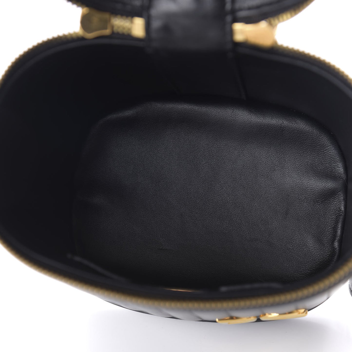 Nappa Quilted DG Girls Top Handle Bucket Bag Black