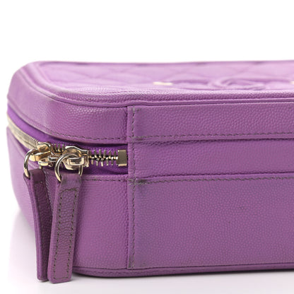 Chanel Caviar Quilted Medium CC Filigree Vanity Case Purple 9 of 16