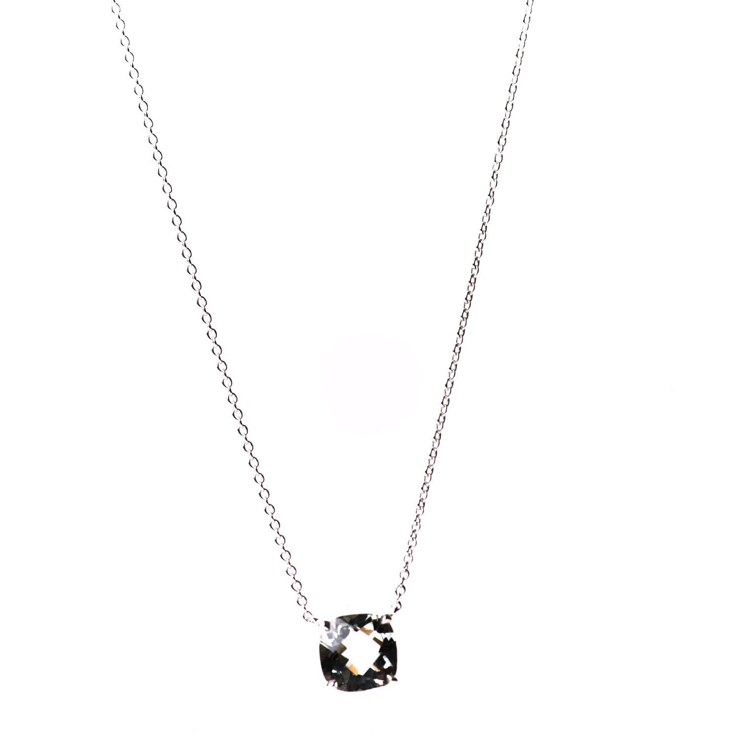 Sterling Silver Green Quartz Sparklers Pendant Necklace