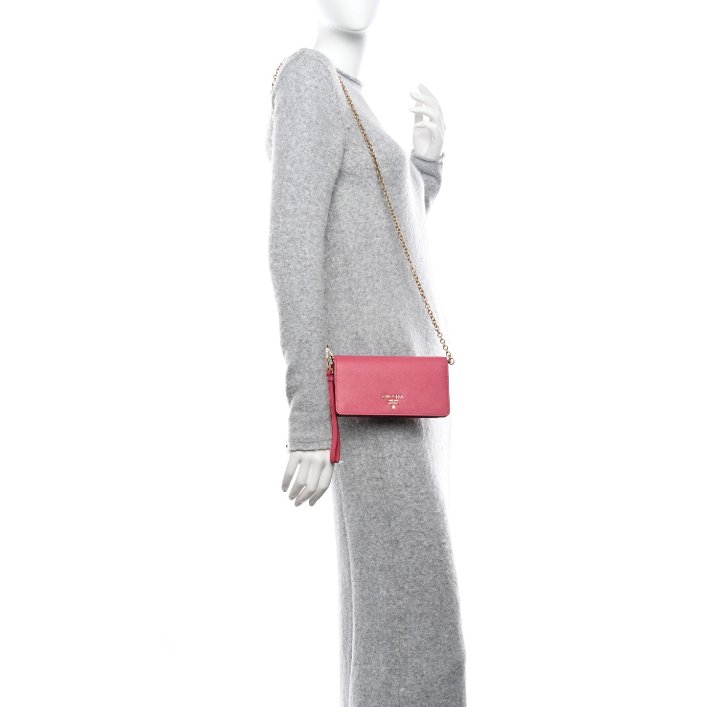 Saffiano Metal Mini Flap Crossbody Wristlet Bag Peonia