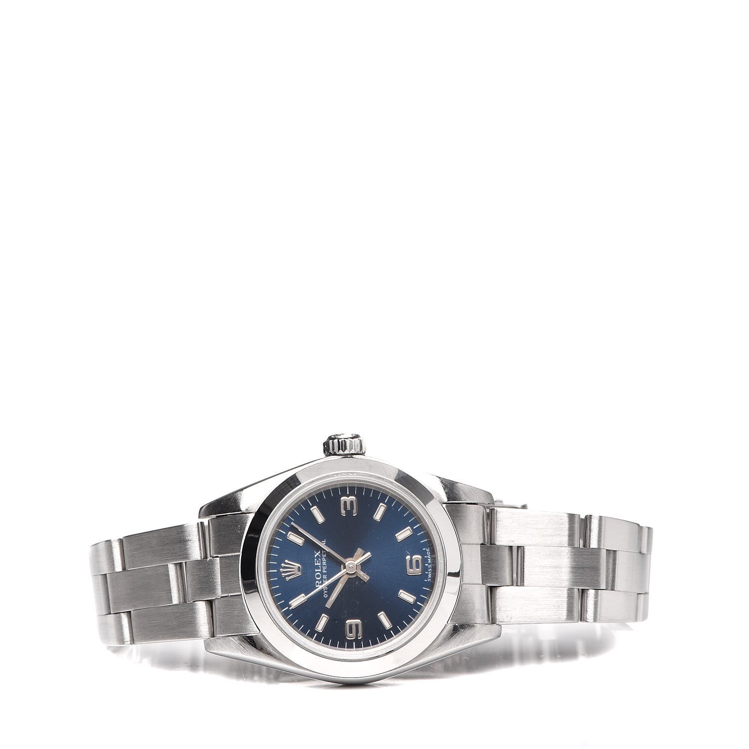 Rolex Stainless Steel 24mm Oyster Perpetual Watch Blue 76080 3 of 7