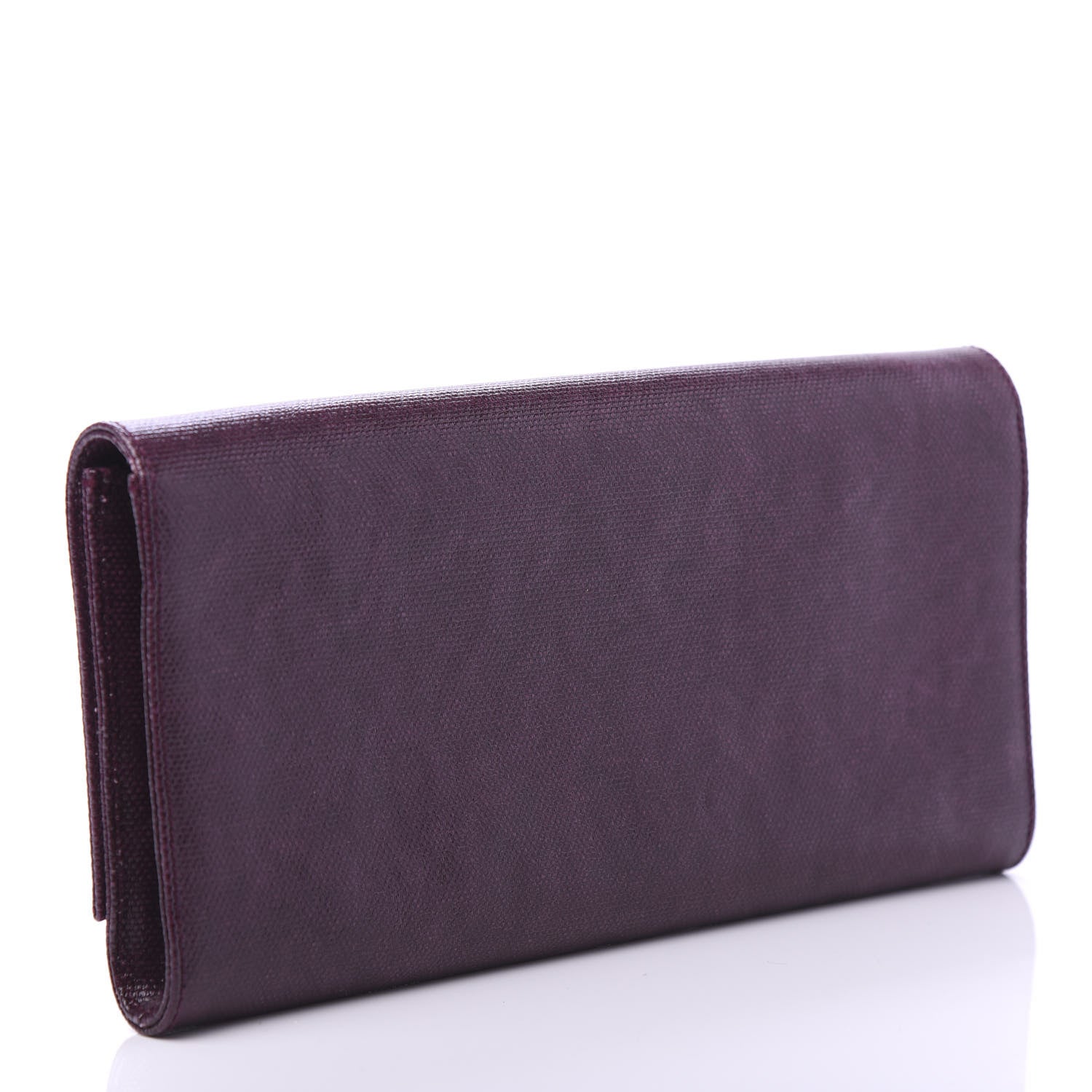 Saint Laurent Coated Linen Monogram Small Belle de Jour Clutch Prune 3 of 9