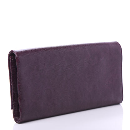 Saint Laurent Coated Linen Monogram Small Belle de Jour Clutch Prune 3 of 9