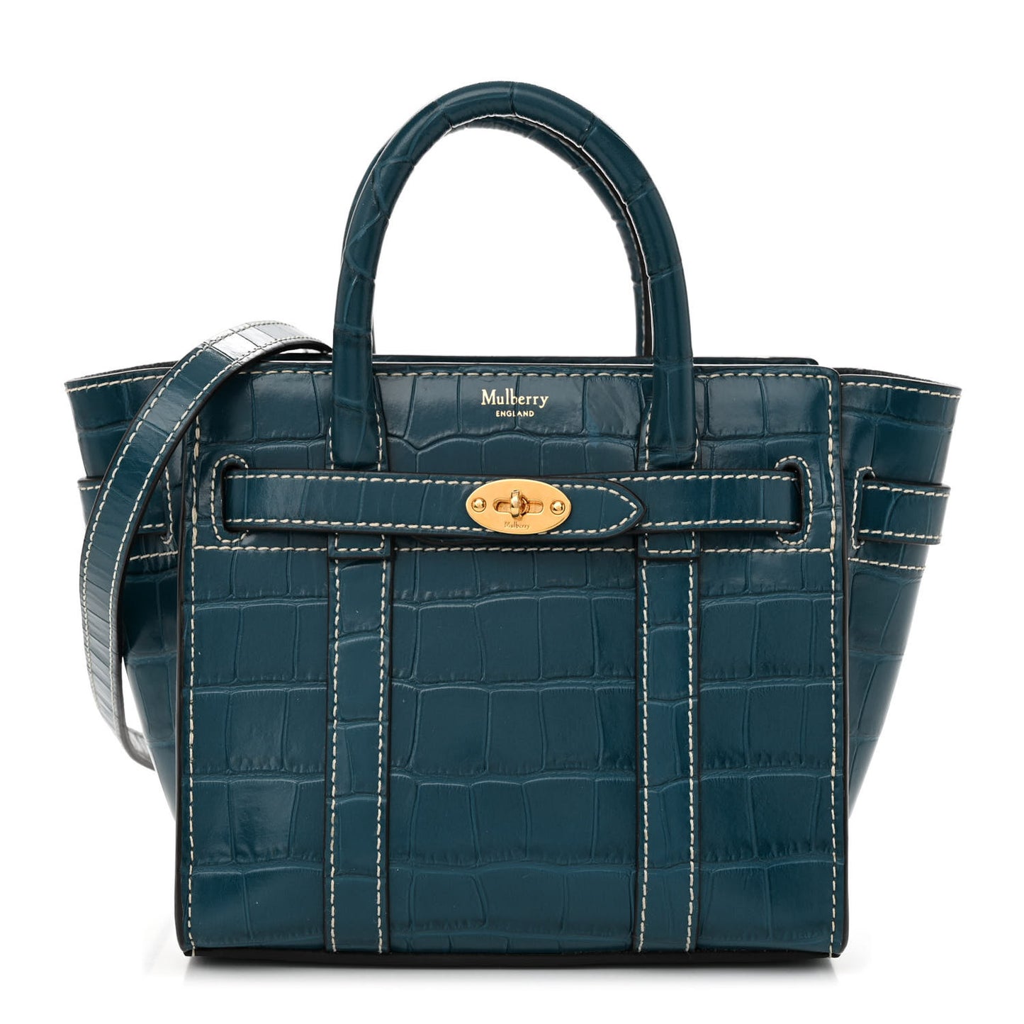 Crocodile Embossed Micro Zipped Bayswater Nautical Blue