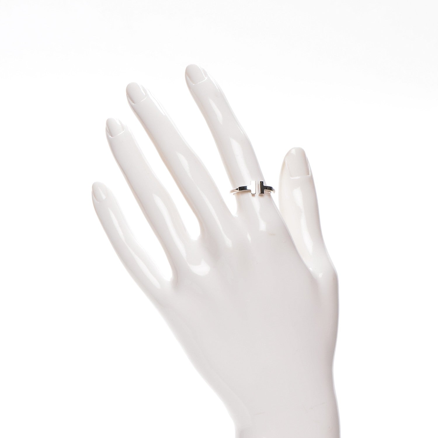 Tiffany 18K White Gold T Wire Ring 5.5 2 of 4