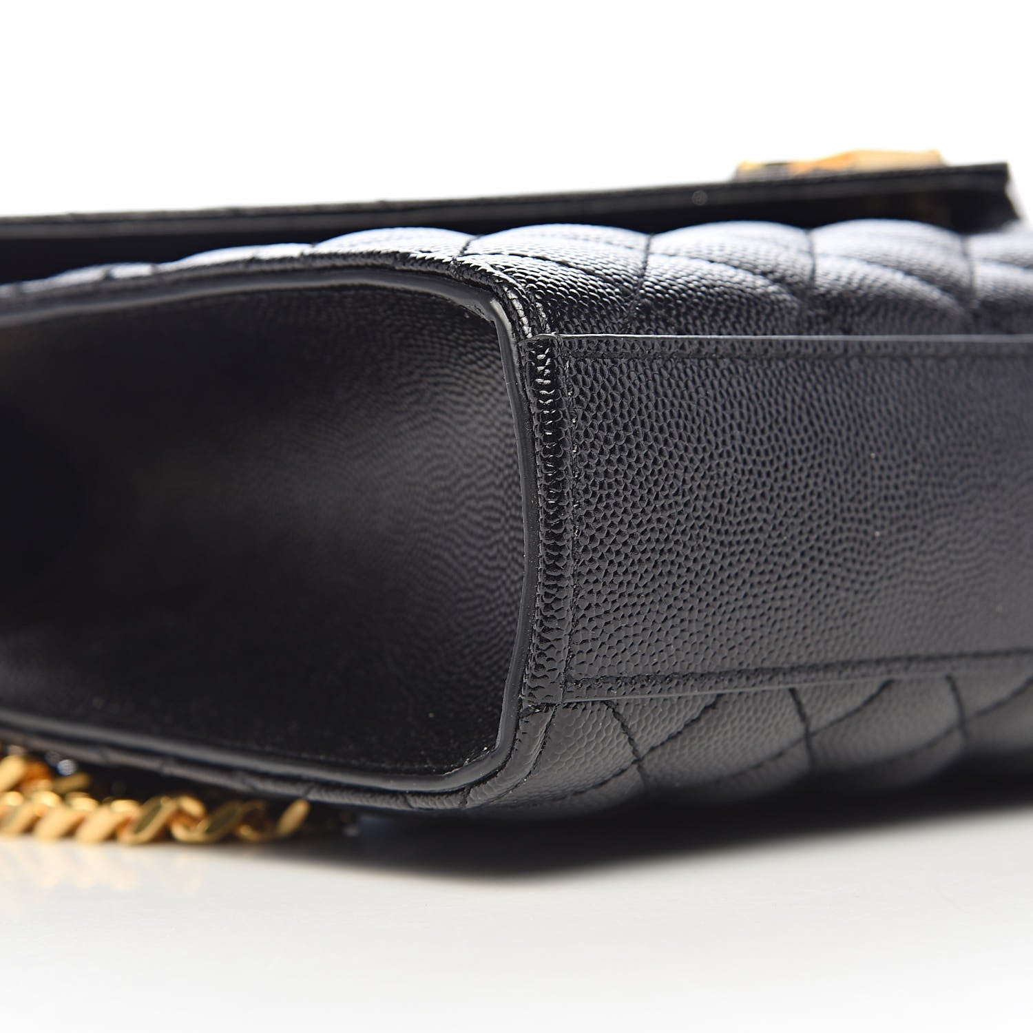 Saint Laurent Grain De Poudre Textured Mixed Matelasse Triquilt Medium Monogram Satchel Black 8 of 10