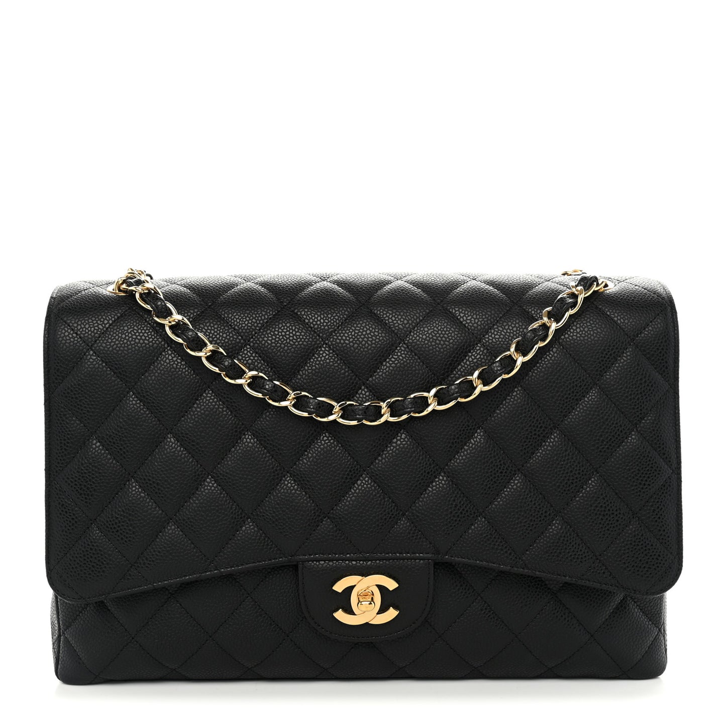 Caviar Maxi Single Flap Black