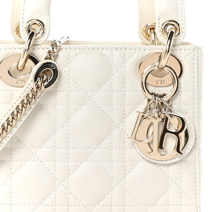 Christian Dior Lambskin Cannage Mini Lady Dior White 8 of 11