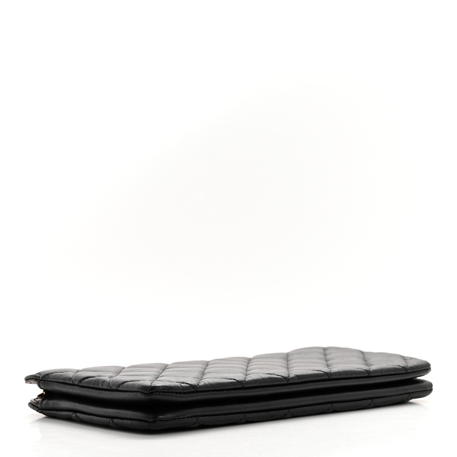 Chanel Lambskin Quilted Large Zipped Clutch Black 4 of 8