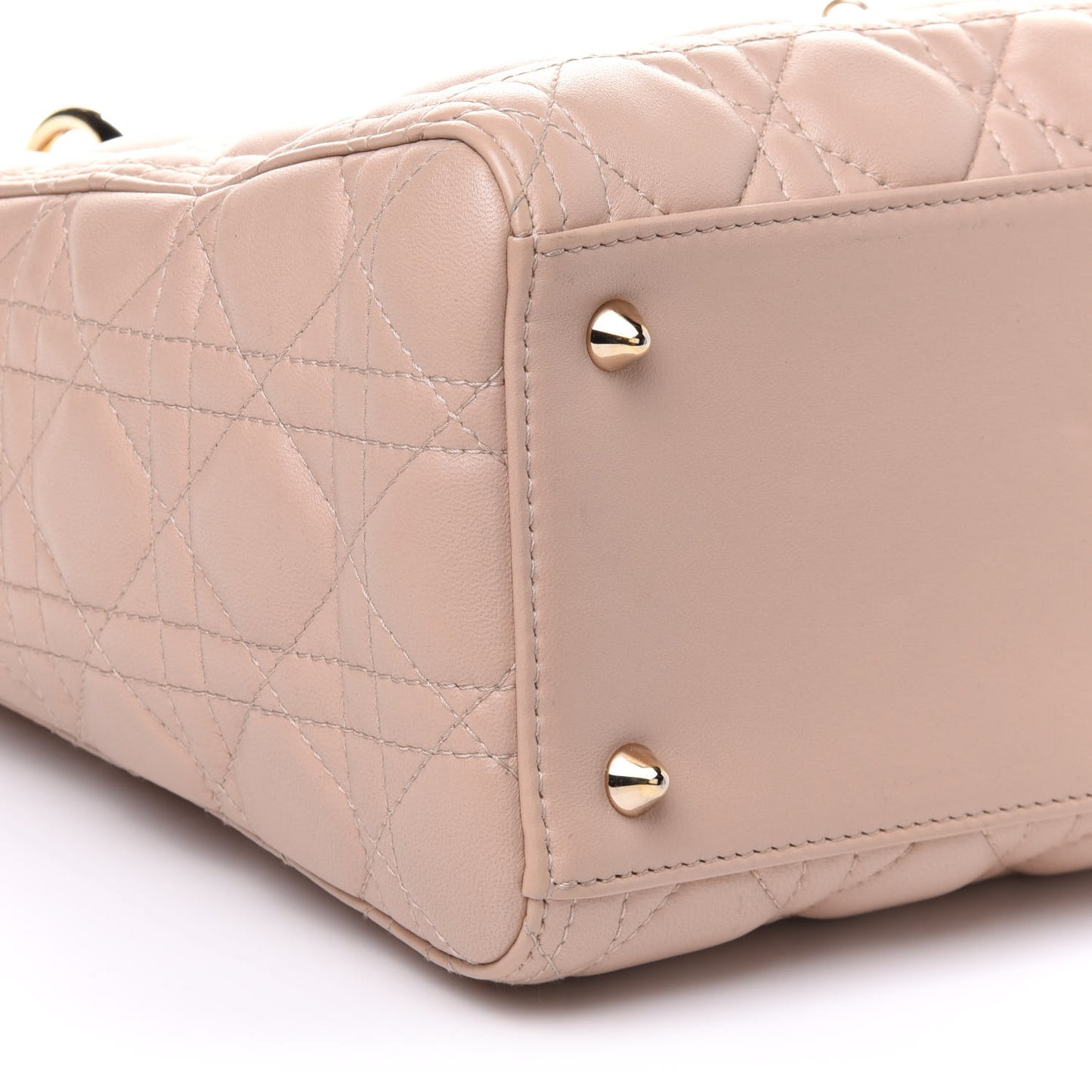 Lambskin Cannage Medium Lady Dior Rose Poudre