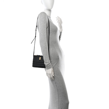 Burberry Lambskin Quilted Lola Double Pouch Crossbody Black 2 of 11