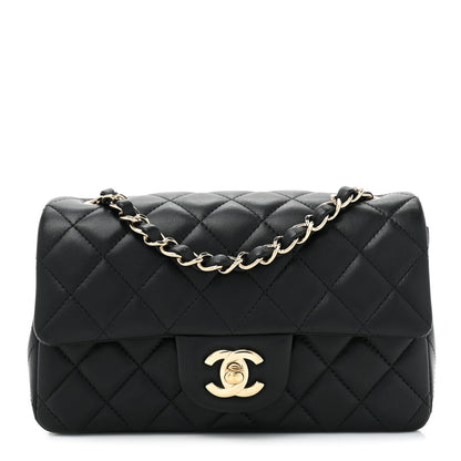 Chanel Lambskin Quilted Mini Rectangular Flap Black 1 of 13