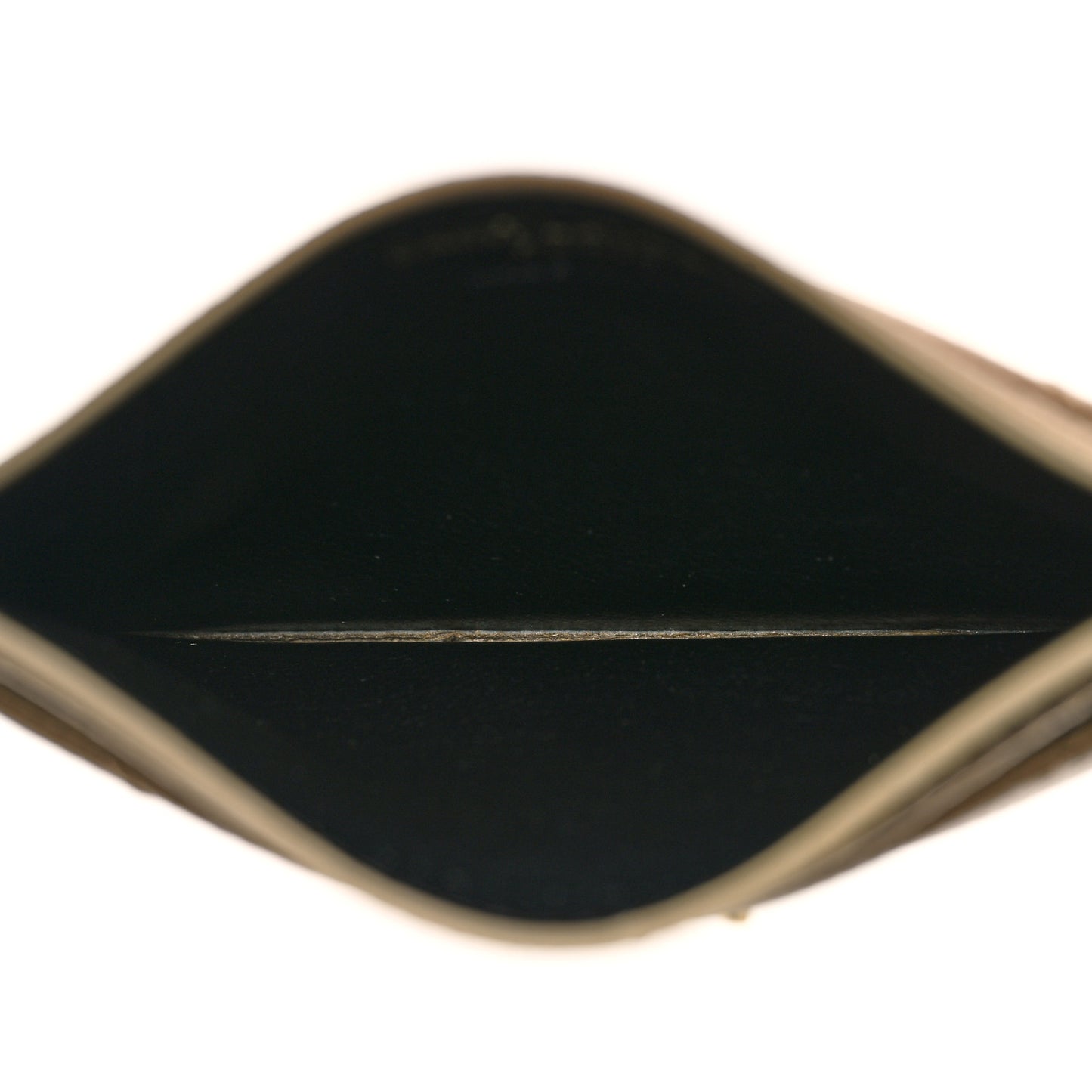 Grain De Poudre Matelasse Chevron Monogram Credit Card Case Dark Beige