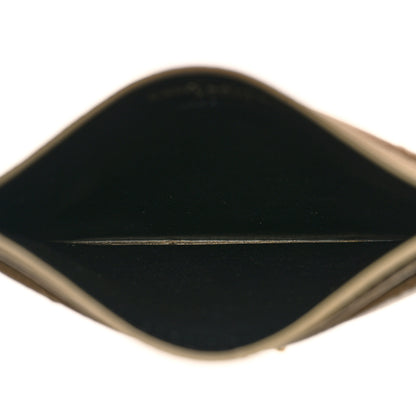 Saint Laurent Grain De Poudre Matelasse Chevron Monogram Credit Card Case Dark Beige 5 of 8
