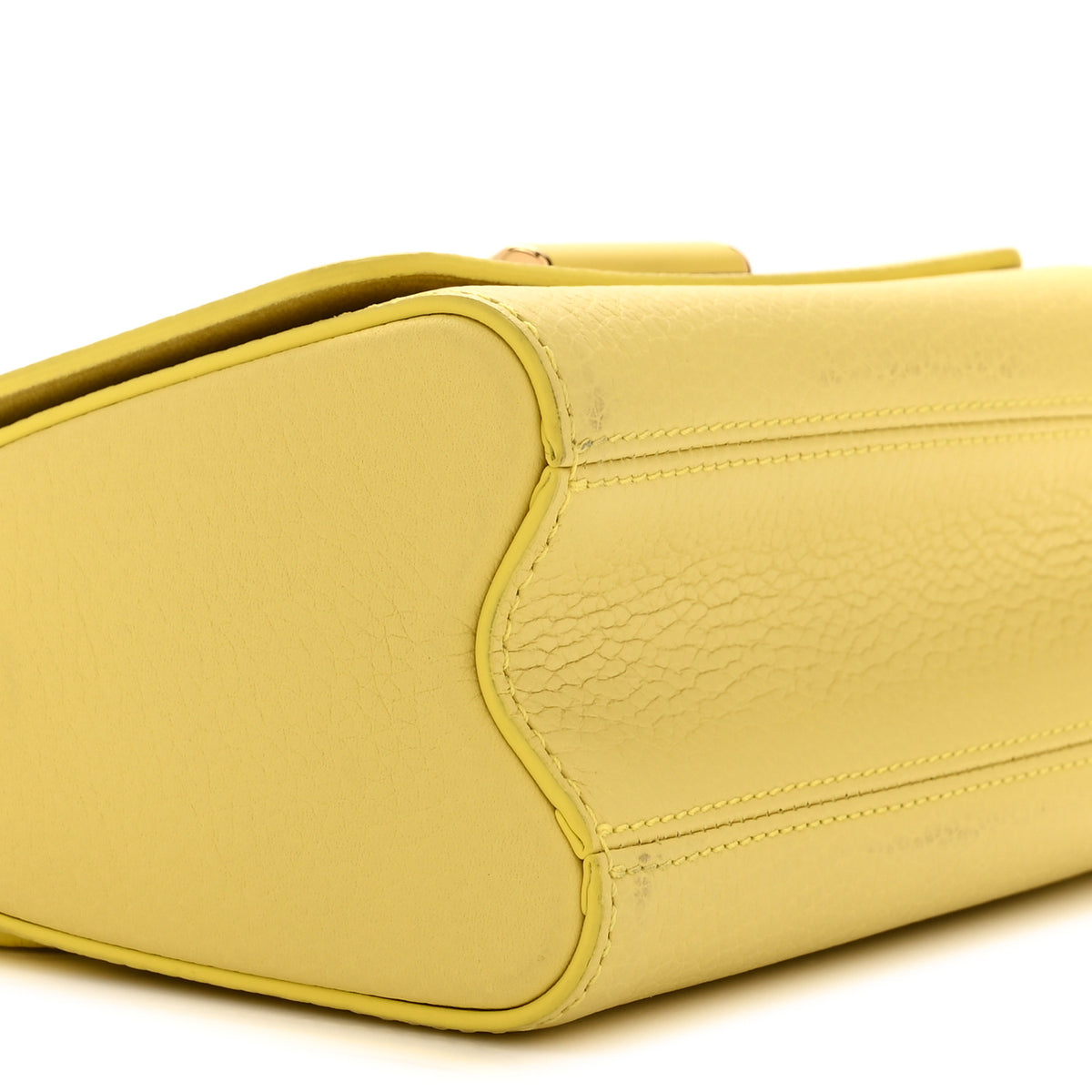 Taurillon Smooth Calfskin Scrunchie Twist One Handle PM Yellow