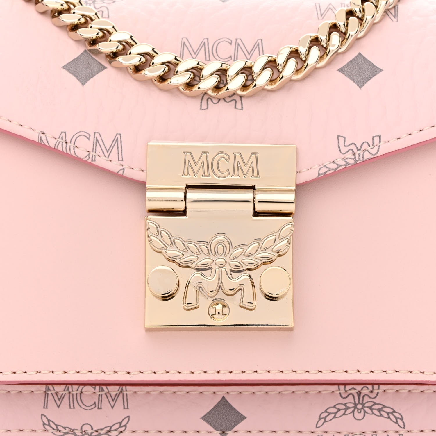 MCM Visetos Mini Patricia Crossbody Bag Powder Pink 7 of 9