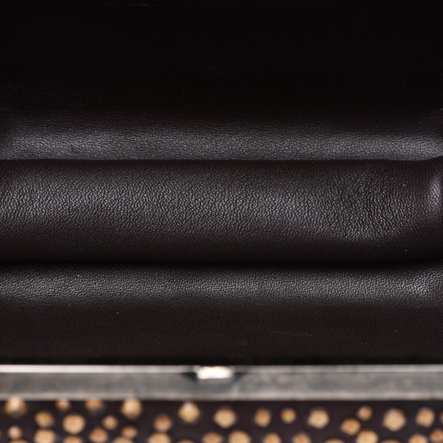 Studded Knuckle Clutch Brown