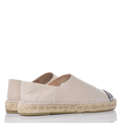 Chanel Grained Calfskin CC Espadrilles 39 Beige Black 4 of 10