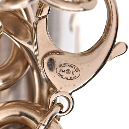 Chanel CC Oversized Padlock Necklace Gold Silver 5 of 6