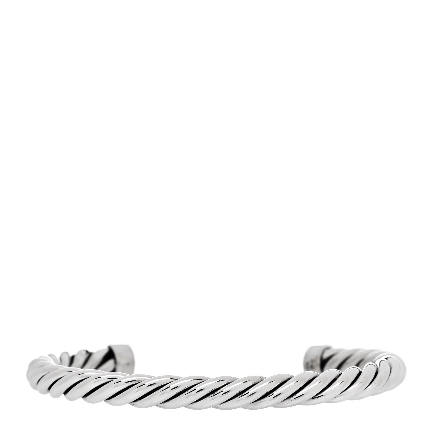 David Yurman Sterling Silver Onyx 6mm Cable Classic Cuff Bracelet 2 of 4