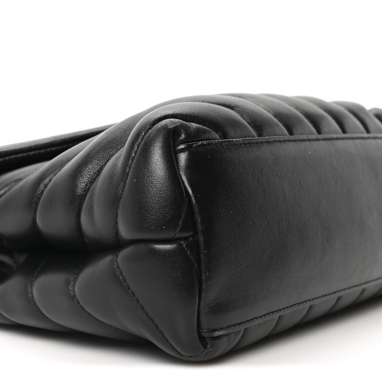 Calfskin Y Quilted Monogram Small Loulou Chain Satchel Black