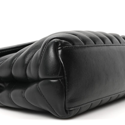 Saint Laurent Calfskin Y Quilted Monogram Small Loulou Chain Satchel Black 9 of 10
