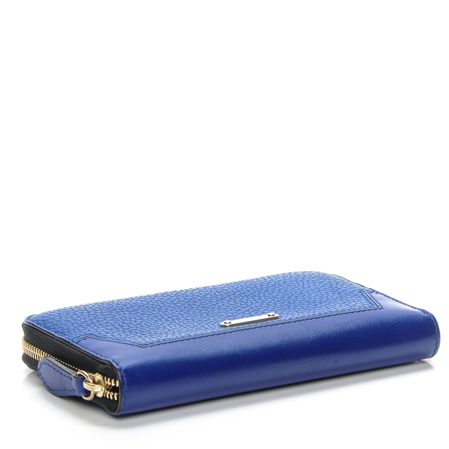Calfskin Ziggy Zip Around Wallet Brilliant Blue
