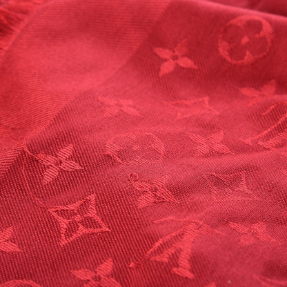 Louis Vuitton Silk Wool Monogram Shawl Pomme D'Amour 7 of 8