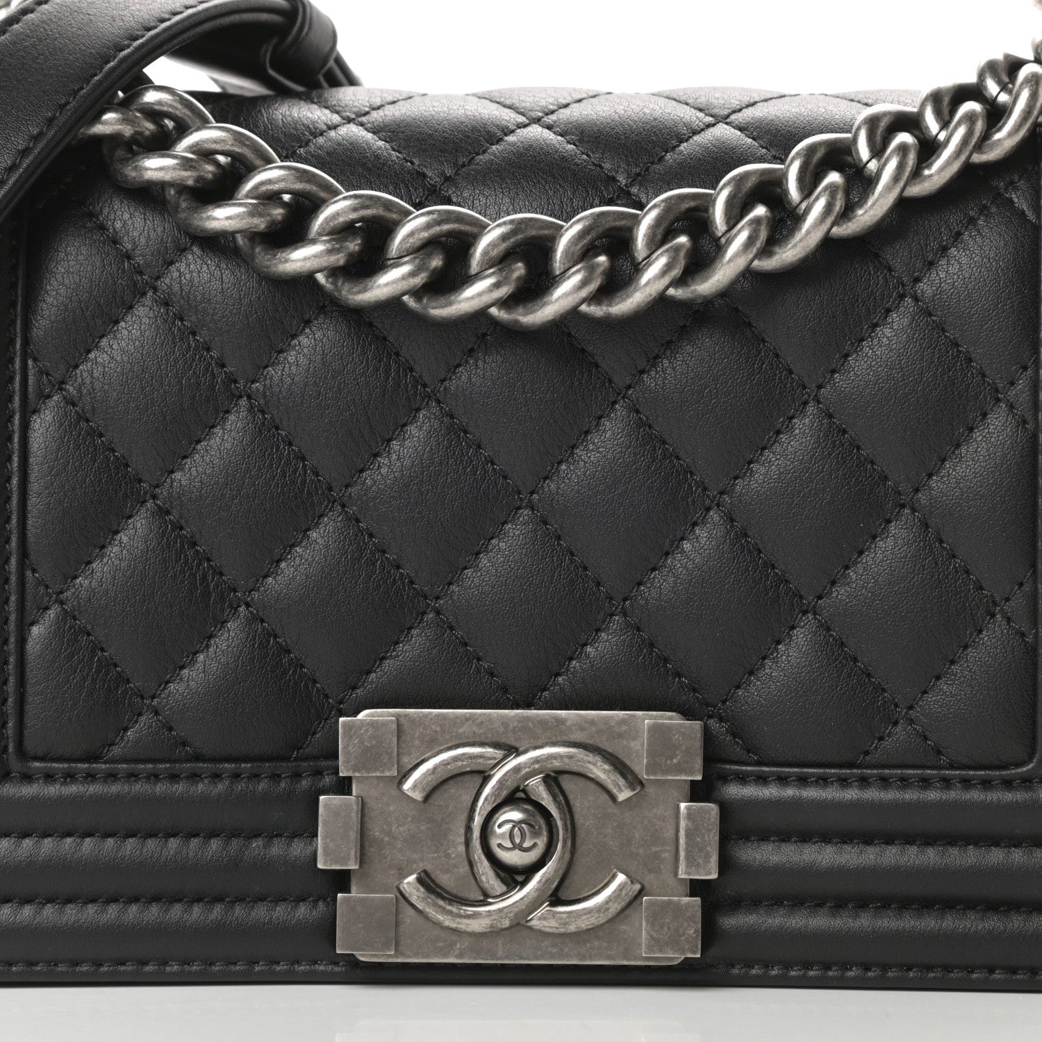 Chanel Calfskin Quilted Small Boy Flap Black 11 of 12