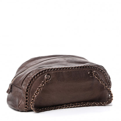 Chanel Goatskin Medium Luxe Ligne Bowler Brown 3 of 15