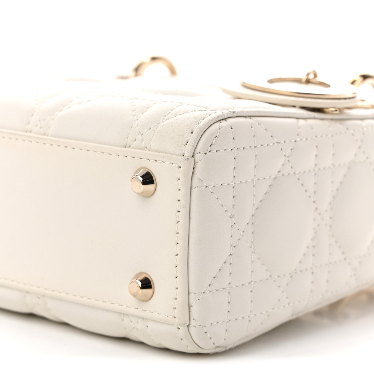 Christian Dior Lambskin Cannage Mini Lady Dior Latte 10 of 10