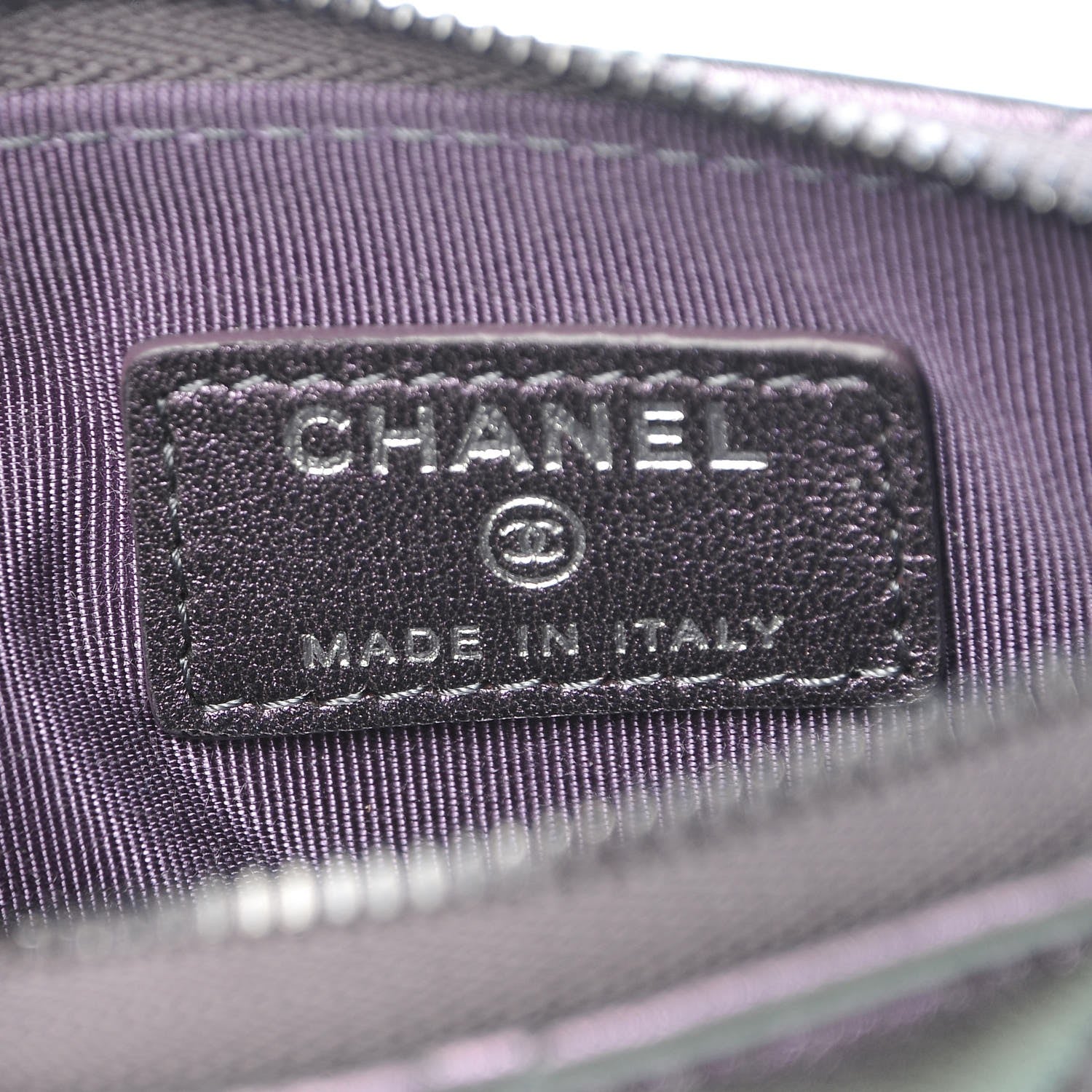 Chanel Metallic Lambskin Small Cosmetic Case Purple 6 of 9