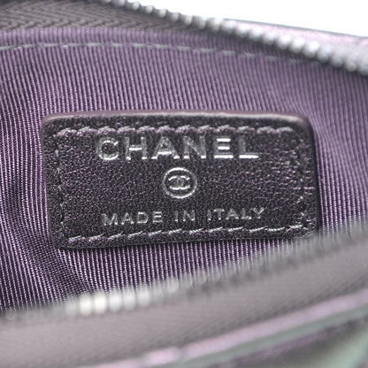 Chanel Metallic Lambskin Small Cosmetic Case Purple 6 of 9