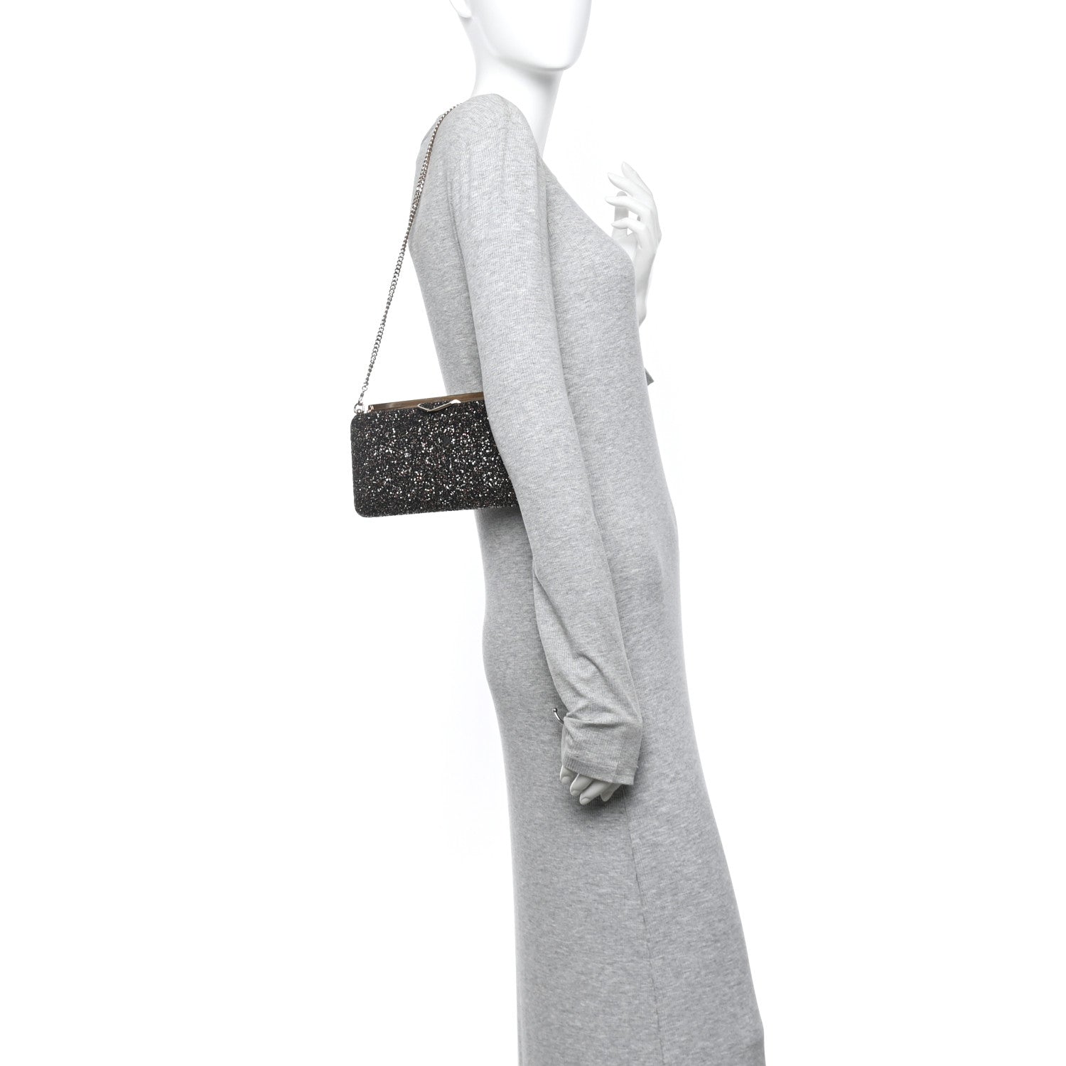 Jimmy Choo Coarse Glitter Ellipse Clutch Amethyst 2 of 10